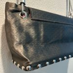 Tomboy Totes Quilted Metallic studded purse Oregon Ducks Cable wire handles Gray Photo 3
