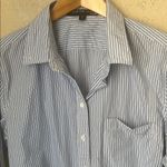 Veronica Beard  blue and white striped collared button down bodysuit Photo 2