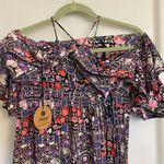 Jaase Magenta Mornings Women’s Size Small Floral Jumpsuit •Leg Slits Relaxed Fit Photo 7