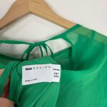 ASOS Designs Maternity Tie Back Fluted Sleeve Pleated Midi Dress in Kelly Green Size undefined Photo 9