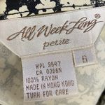 Vintage 90s Ditsy Floral Maxi Dress Tie Neck Short Sleeve Black Ivory Womens S P Size undefined Photo 8