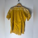 Sundance  Mustard Yellow Cotton Gauze Button Down White Embroidery Detail Medium Photo 1