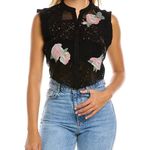 Free People NWT black Rose Garden Lace Top. Size XS. Photo 0