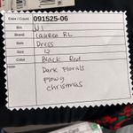 Ralph Lauren Lauren Womens Dress Size 12 Dark Floral Romantic Christmas Flowy Photo 5