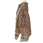 Free People  Bohemian Retro 70s Border Batik Button Down Kimono Shirt Medium Photo 6