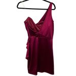 NWT Nanamacs Women's Metallic Magenta One Shoulder Mini Dress Size Medium Pink Photo 2