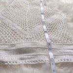White Bohemian Crochet Knit Sheer Beach Cotton Cover Up Shirt Dress S M … Size M Photo 3