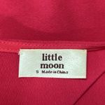 Aritzia Little Moon Pink Crew Neck Cutout Back Elastic Waist Blouson Dres Size S Photo 3