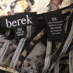 Berek Cocktail Blouse Zippered Sheer Mesh Black Gold Silver 3X Photo 10