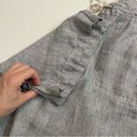 Caslon Pants Pull On Elastic Linen Palazzo Lounge Pockets Striped Blue Cream Photo 1