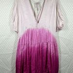 Free People Pink White Sun Up Tie Dye Tunic Top Photo 8