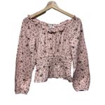 Madewell Sophia Top Bouquet Floral XS Pink Smocked Puff Sleeve Cottage Ruffle Photo 1