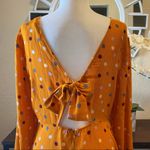 Lush Clothing Lush Yellow Dots Printed Long Sleeve Dress L NWT Photo 5