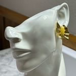 Vintage odd shape chunky gold tone earrings Photo 5