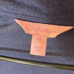 Lilly Pulitzer  XS Navy Blue Ruffle Trim‎ Open Cardigan Sweater Photo 1