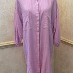 Young Fabulous and Broke Linen Blend Sandollar Shirt Dress Pink Lilac Sz Medium Photo 2