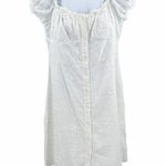 Anthropologie O.P.T White Embroidered Short Sleeve Mini Dress L Photo 0