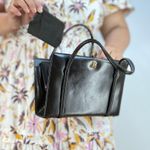 Bienen Davis Vintage Structured Frame Bag Brown Boxy Photo 1