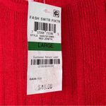 Maison Jules Large Red Long Sleeve Red & White Sweater Ribbed w/Scallop Neckline Photo 8