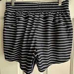 Athleta  Women’s Size S, Racer Run Lined Shorts -  Navy Blue & White Striped. EUC Photo 1