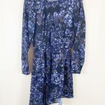 Parker New York Asymmetrical Dress Blue Bonnet Size Small Faux Wrap Ruffle NWT Photo 3