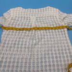 Akris Punto  Women’s Scoop Neck 3/4 Sleeve Top Size 6 Cream Sheer Dot Pattern Photo 5