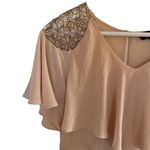 Topshop Blush pink Romper Size 6 black floral lace shoulders peek a boo back zip Photo 6