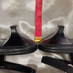 Prada  Sport T Strap Sandals Leather Floral Kitten Heels Black Size 6 Vintage Y2K Photo 12