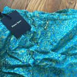 Peter Som NWT  ruched Silk blend Blue Green mini Ruffle Skirt 6 Photo 4