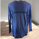 Vans Women’s Navy Blue Long Sleeve Crochet Detail Top Size Medium Boho Casual Photo 2