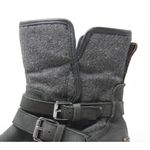 UGG  Simmens Boots Sz 8 Black Leather Waterproof Shearling Lined Buckle Side Zip Photo 5