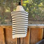 Free People University Stripe Sweater Scarf White Black Stripe One Size. NEW Photo 2