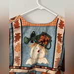 Unique Vintage VTG HANDMADE Scarecrow Punpkin Sunflower Vest Bomber Fall Brown Boho Size M L Photo 6