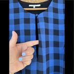 Tularosa Jenny Blue And Black Buffalo/gingham Plaid Wrap Mini Dress medium Photo 8