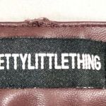 Pretty Little Thing  Women’s Faux Leather Pleated Trendy Cropped Trousers‎ Size 10 Photo 8