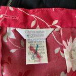 Christopher & Banks Vintage  women’s red tan floral polyester‎ zip maxi skirt 6 Photo 5