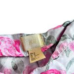 H&M floral woven pink white dress pants with a sheen size 14 Photo 1