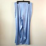 Vince  Textured Satin Wide‎ Leg Pants Blue L Photo 3
