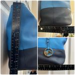 Michael Kors FLAWS Saffiano Leather Blue Two Tone Jet Set Travel Tote Bag Photo 7