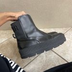 Puma  Rihanna Fenty Creeper Boots Black Leather Platform Chunky Sole Womens 8.6 Photo 4