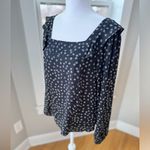 Banana Republic  Black Daisy Print Square Neck Long Sleeve Blouse Sz Small NEW Photo 1
