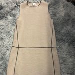 IRIS & INK Cream Sheath Dress Sleeveless Crew Neck Tan Photo 1