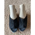 RossOro Classic Black Suede Leather Cork Wedge Mule Sandal Shoes Italy EU 35 Size 5 Photo 1