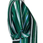 Halogen Women's Wrap Tie Waist Midi Dress Green Black Multi Stripes Size SP Photo 8