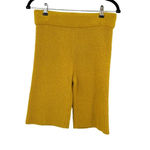 Rag and Bone  Sunny Rib-knit Biker Shorts In Chirping Yellow‎ Size Medium Photo 3