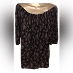 Deletta Black motif Floral Off-Shoulder top  Anthropologie sz medium‎ Photo 4