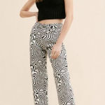 The Ragged Priest  Mono Marble Dad Jean Size 30 Black White‎ Denim Messenger Photo 0