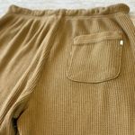 Aerie Women Waffle Knit Jogger Pants Small Stretch Brown Tan Lounge Casual Comfy Photo 3