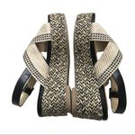 JustFab New Just Fab Black Tan Aura Woven X Platform Espadrille Wedge Sandals. Size 8 Photo 9
