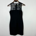 Vintage Y2K Sleeveless Mini Dress Women S Black Mesh Floral Beaded Goth Party Photo 1